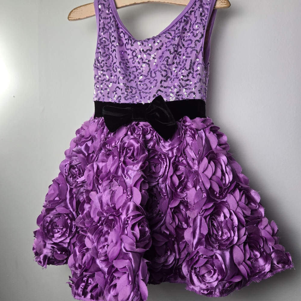 3 For $60.   Weissman Purple Sequin Floral Kids Dress